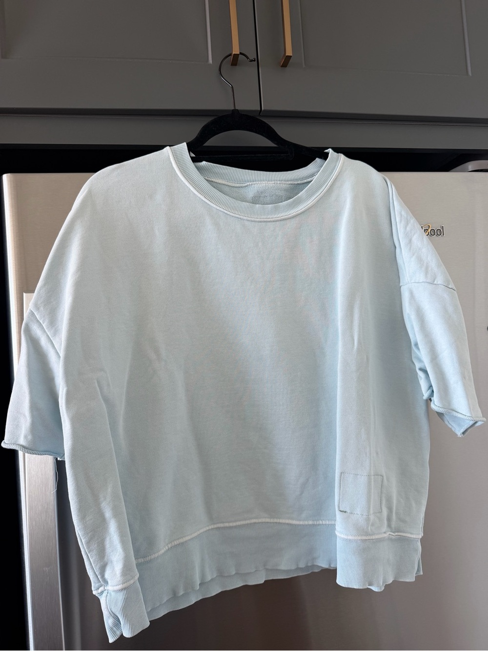 Daily Drills Light Blue Boxy Short Sleeve Sweatshirt